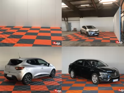 Automobil-Fotobereich, Ribtrax-Platten Slate Grey und Tropical Orange