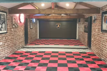 Bodenplatten für Garage Rot-Schwarz