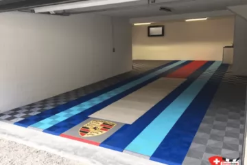 Garagenboden mit zentraler Grube