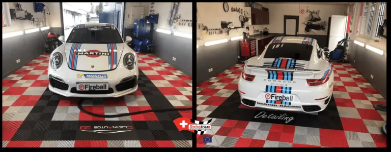 Racing Red und Pearl Silver Ribtrax Platten